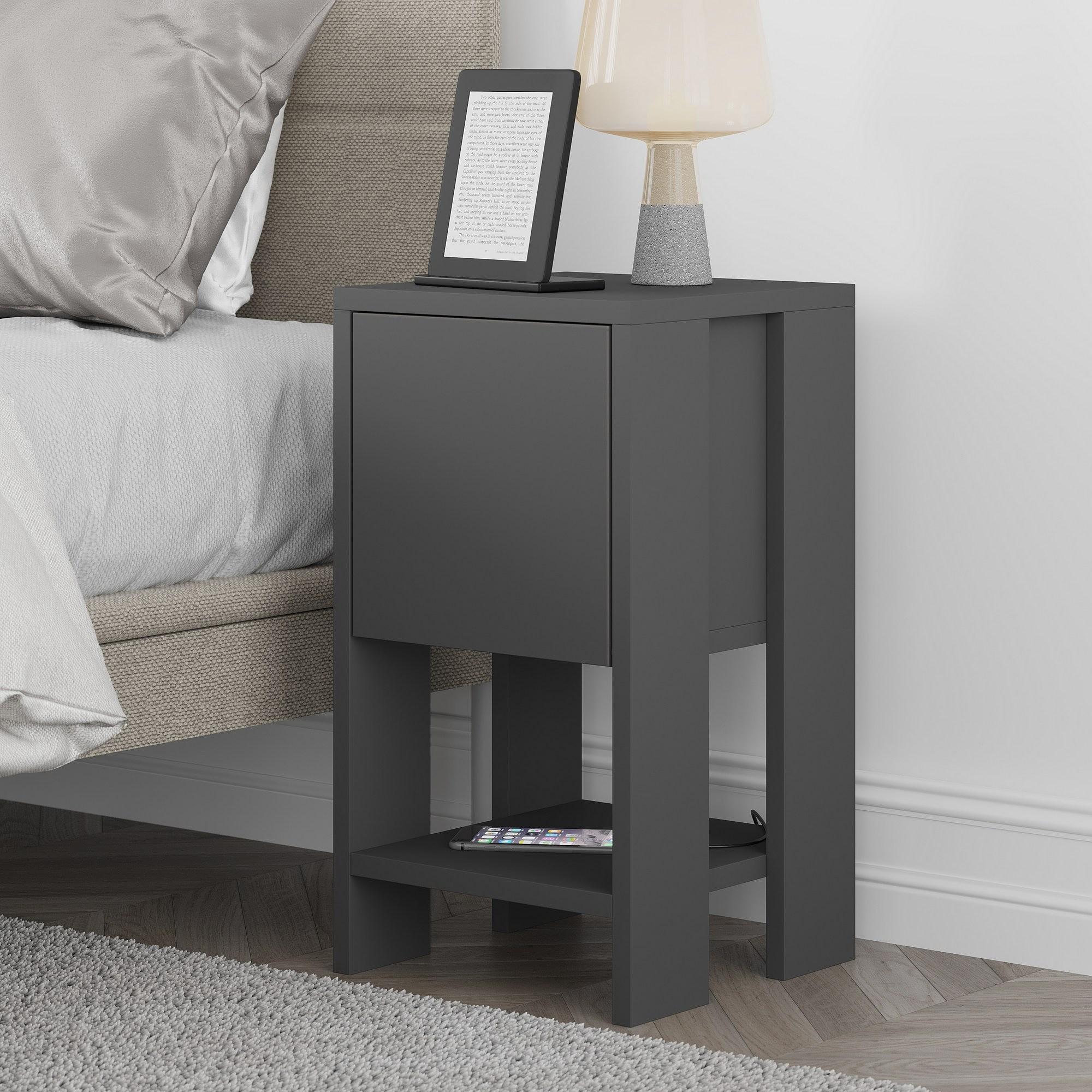 Ema Anthracite Bedside Table 0