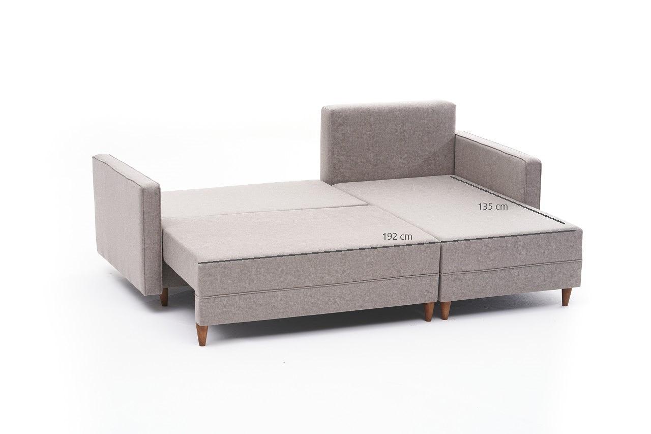 Aydam Schlafsofa Récamiere Rechts Creme 7