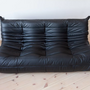 Togo Sofa 3-seater Madras leather Black 1