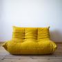 Togo Sofa 2-Sitzer Pull-Up-Leder Gelb 4