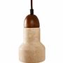 Swis Pendant Light Travertine Walnut Wood Brown 6