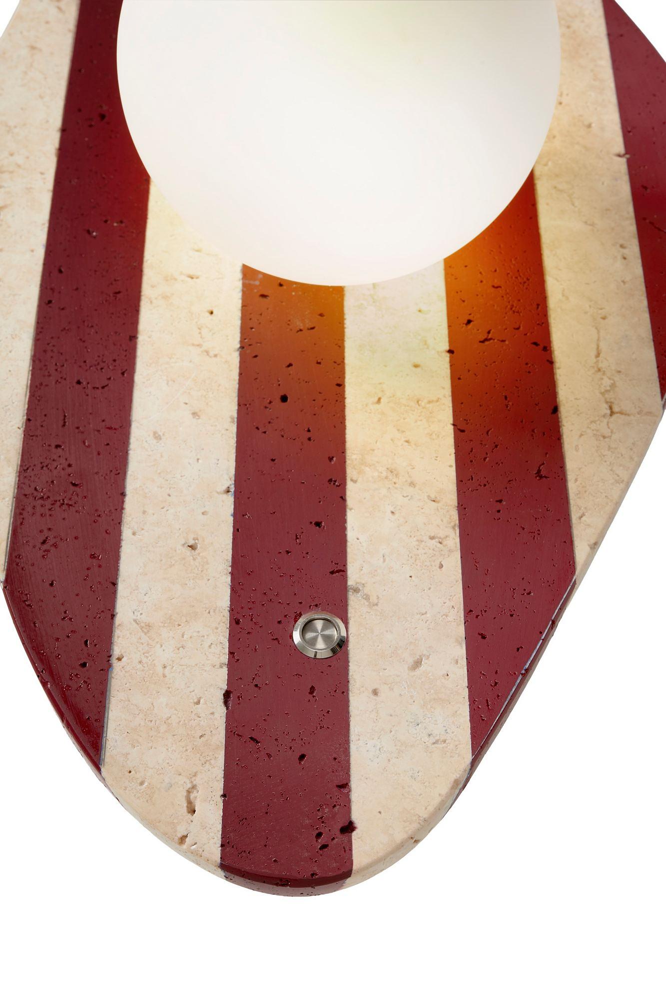 Push Wall Lamp Travertine Red 8