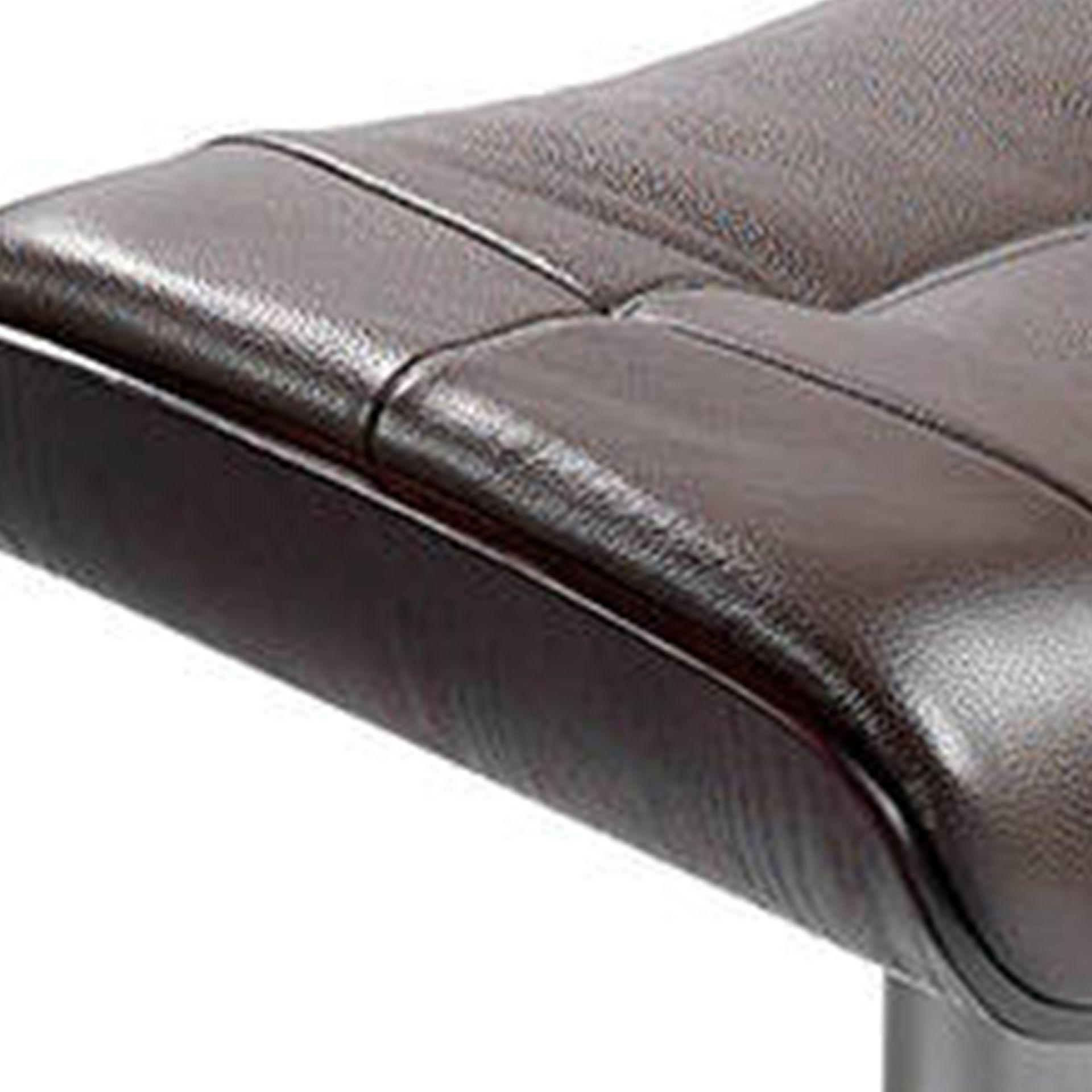 Fußhocker Leder Schokoladenbraun 5