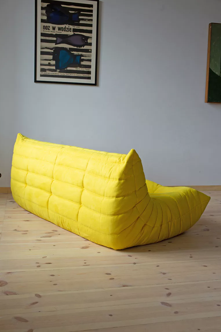 Togo Sofa 3-Sitzer Textil Zitronengelb 1