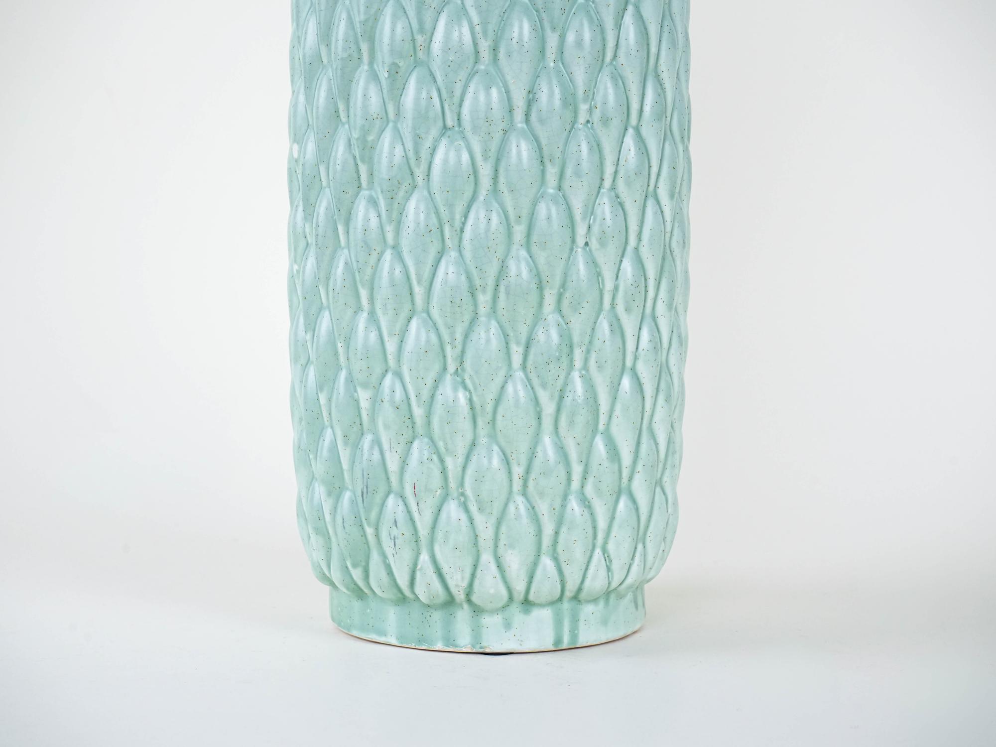 Keramikvase Mintgrün 1960er Jahre 4