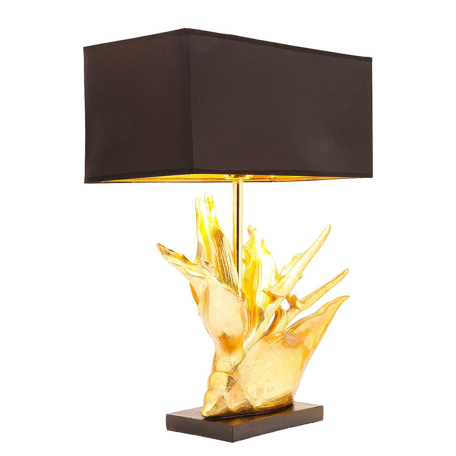 Tropical Flower Tischleuchte Stahl Schwarz Gold 4