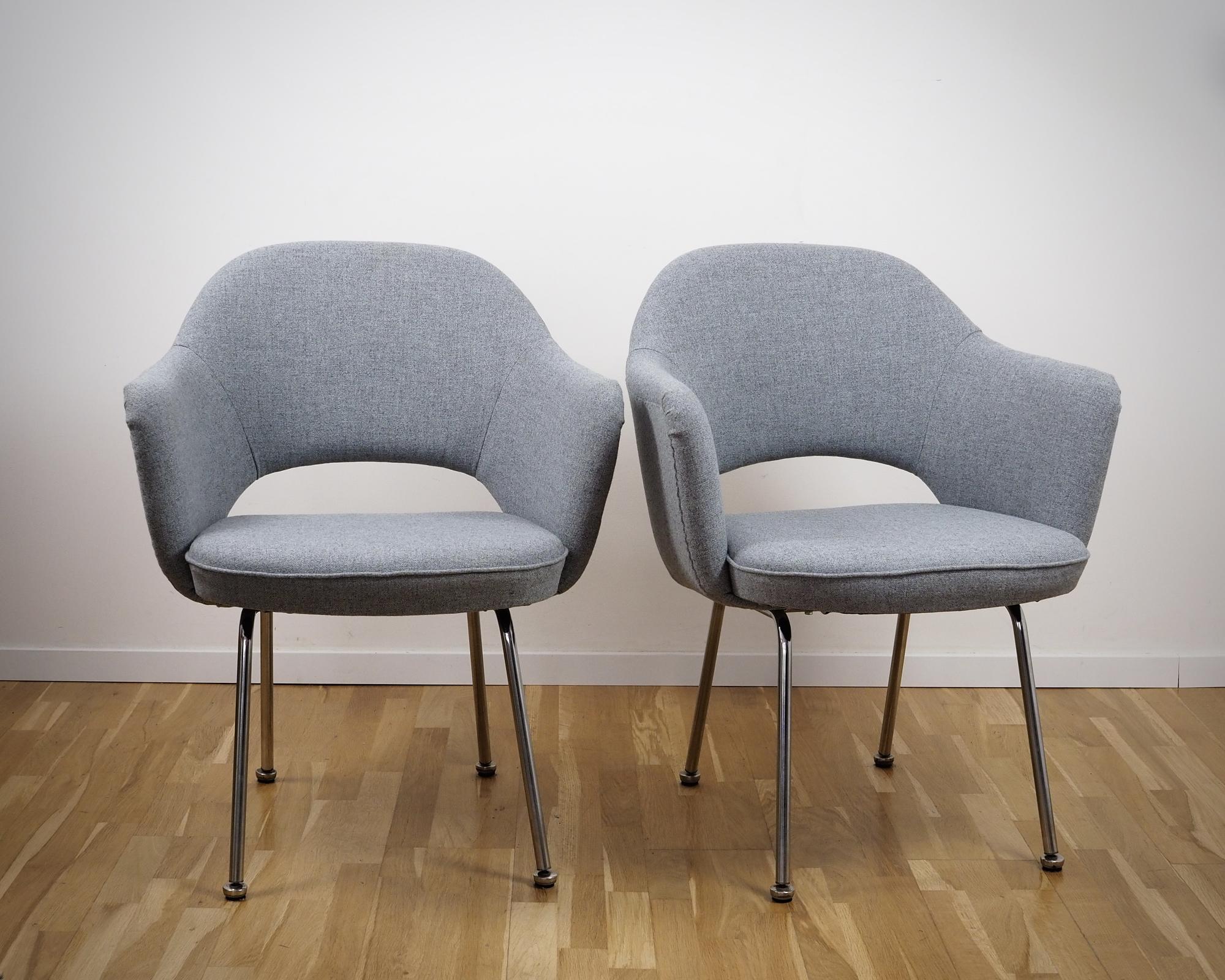 Saarinen Conference Armchair Textile Metal Grey 5