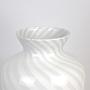 Vintage Swirl Vase Muranoglas Weiß 1950er Jahre 5