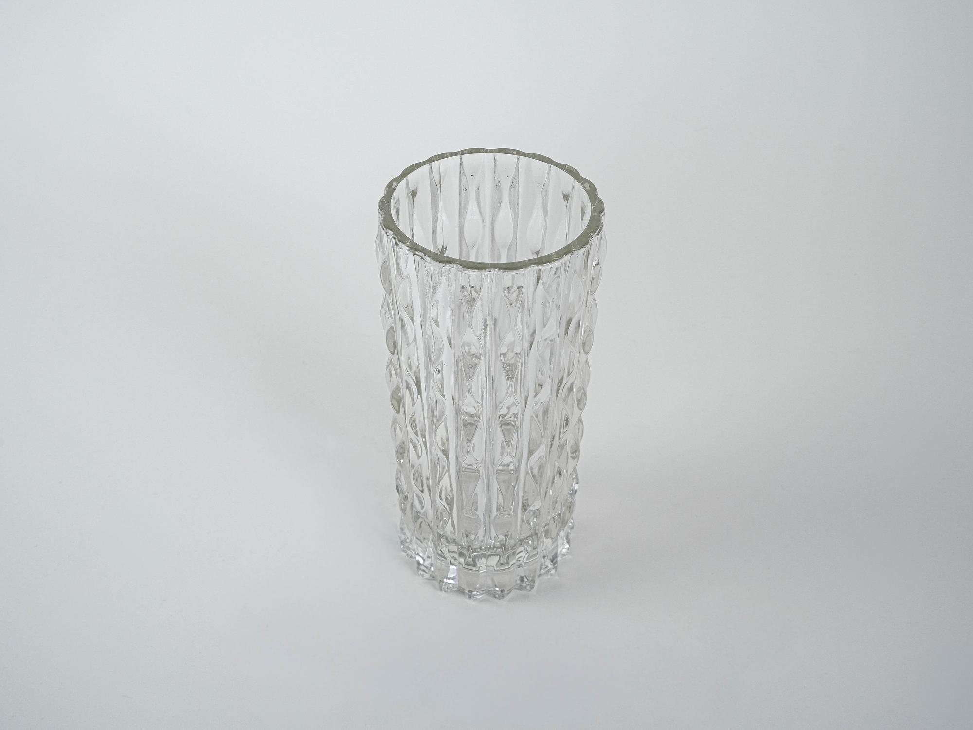 Crystal vase Transparent 1960s 4
