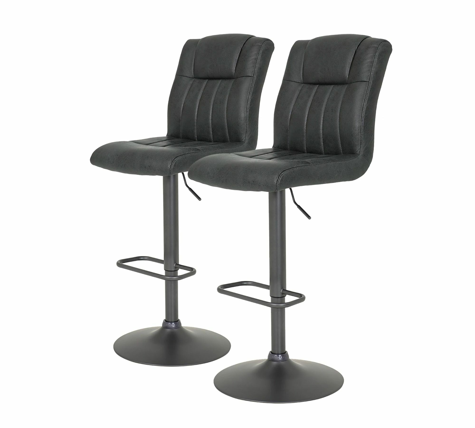 2x Bar stool Microfiber Steel Anthracite 0