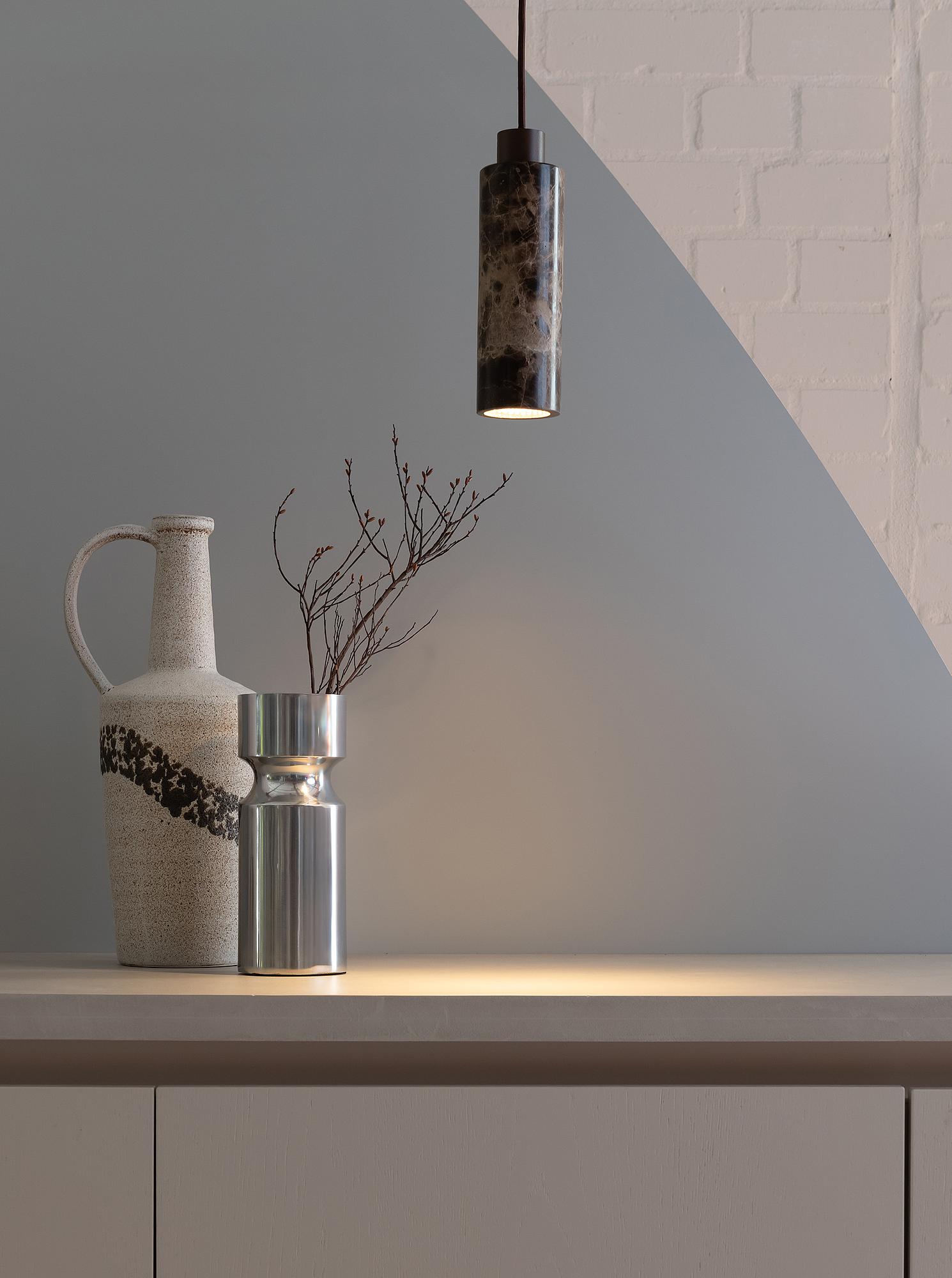 Pendant lamp Tivoli iron marble brown 3