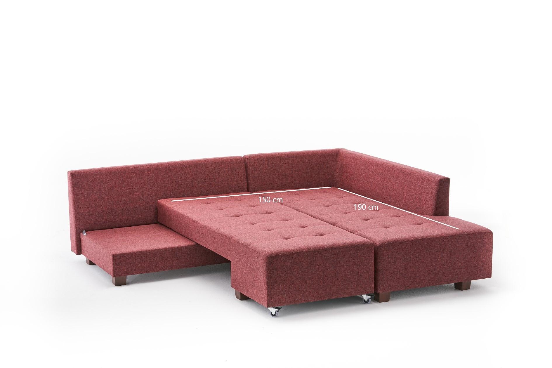 Manama Eckschlafsofa Rechts Claret Rot 8
