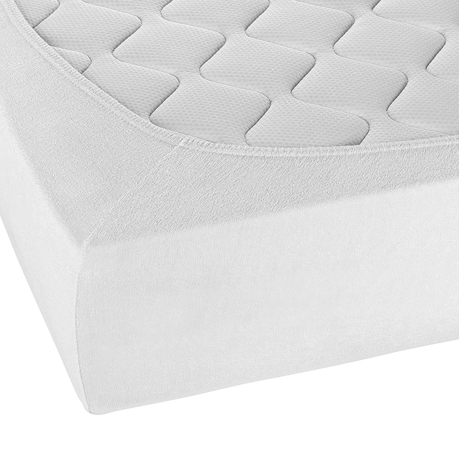 Frottee-Stretch-Spannbettlaken Weiß 140-160x200cm 4