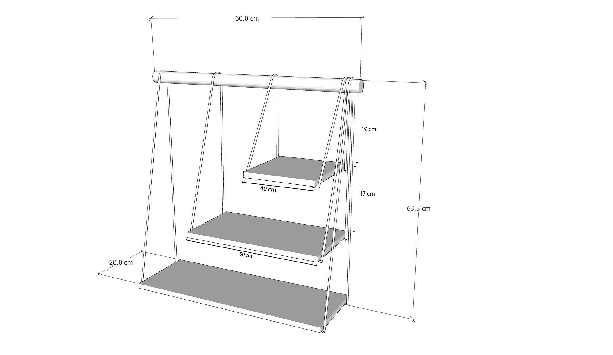 Zihon Wandregal Holz Pine 5