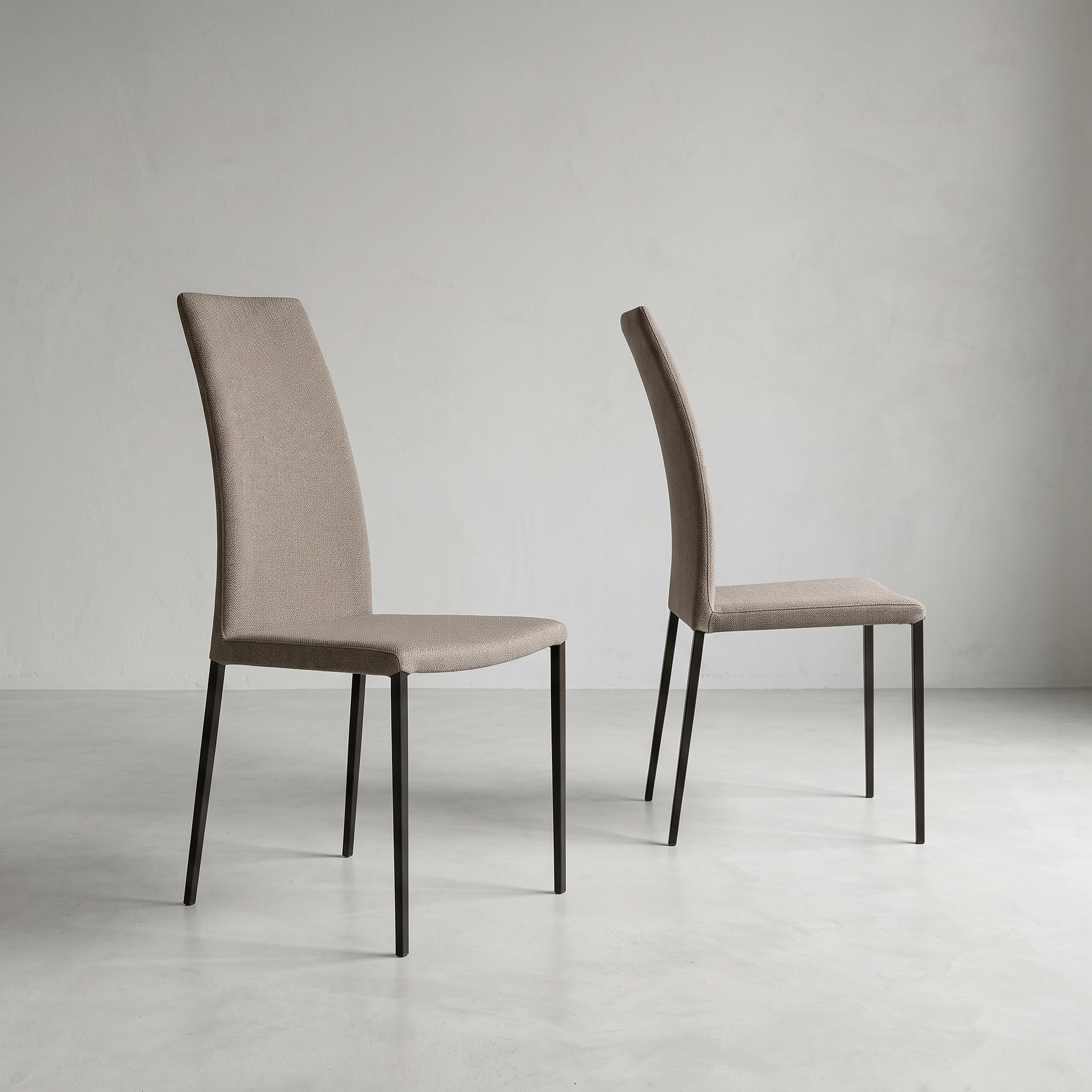 2x Miss Sedia Metallo Tessuto Taupe 1