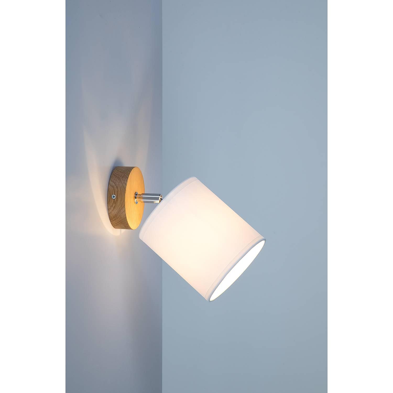 Aprillia I Wall lamp Cotton fabric Oak 1-light 3