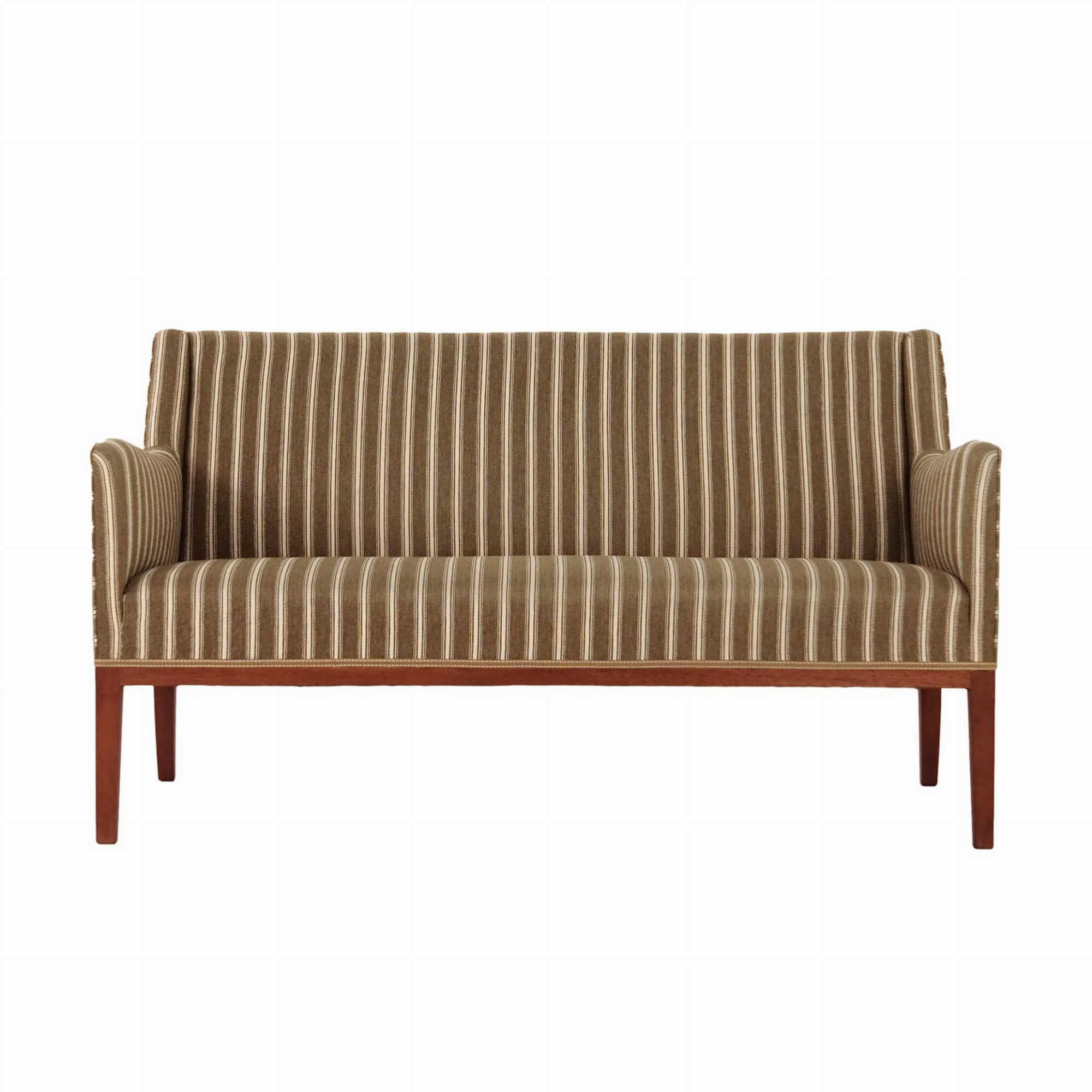 Vintage Sofa Teakholz Textil Grün 1960er Jahre  0