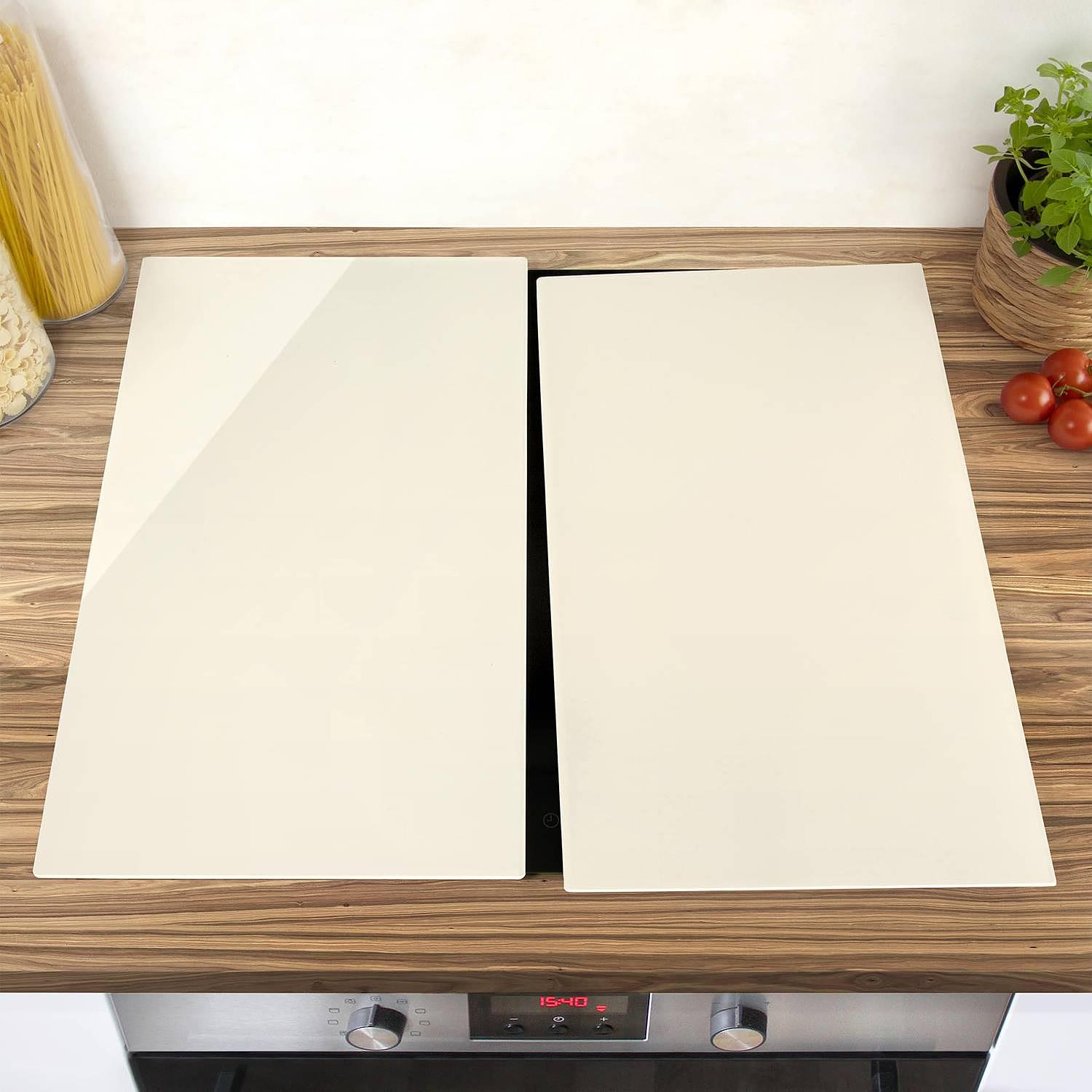 Herdabdeckplatte Kaschmir Sicherheitsglas Beige 3