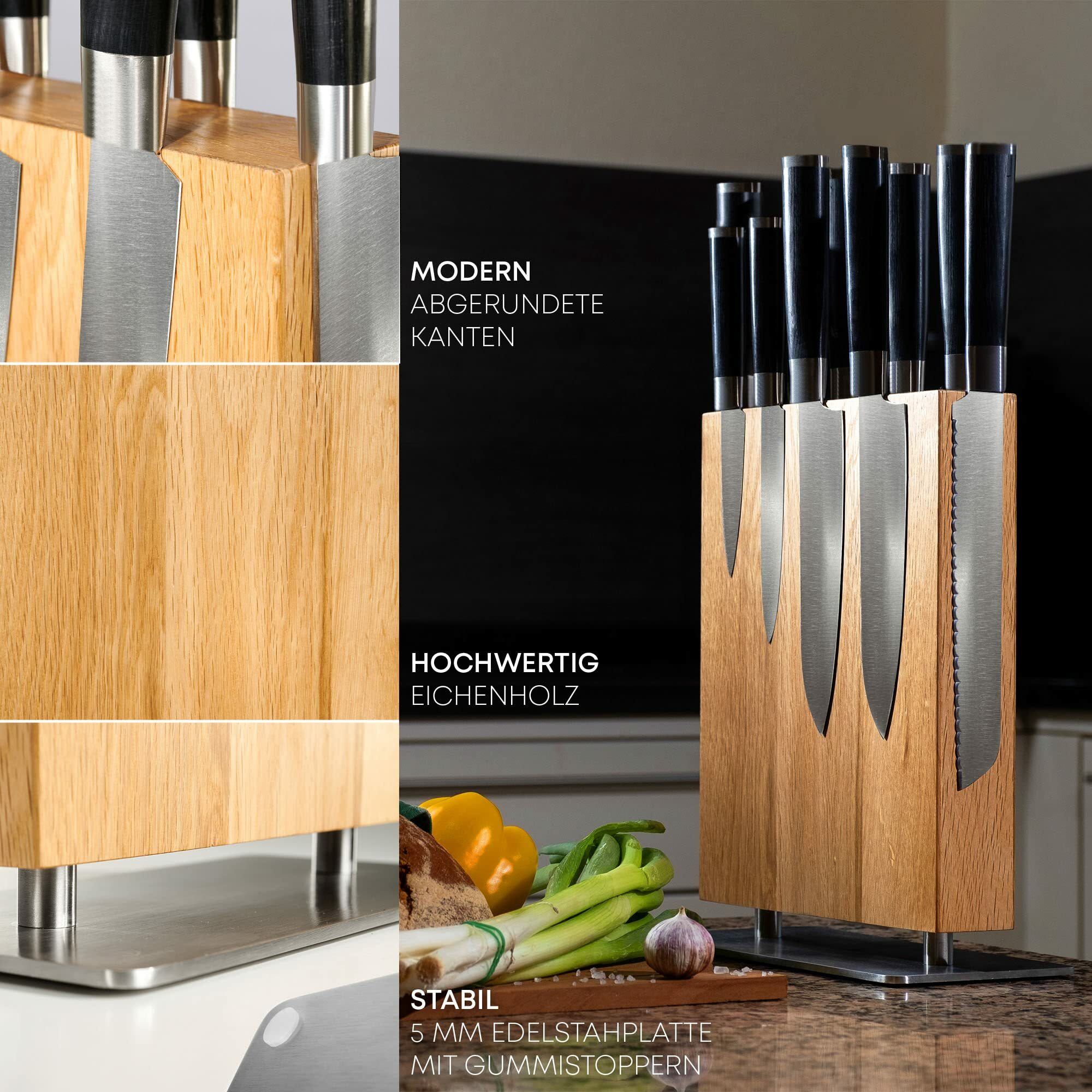 Messerblock Magnetisch Holz Natural 4