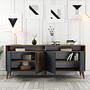 Milan Sideboard Walnussbraun Anthrazit 180cm 2