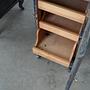 Vintage Schreibtisch Kiefernholz Grau 1960er Jahre 11