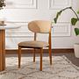 2x Lionte Dining chair Wood veneer Cream white 1