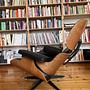 Vintage Eames Lounge Chair & Ottoman Leder Schwarz 1950er 2