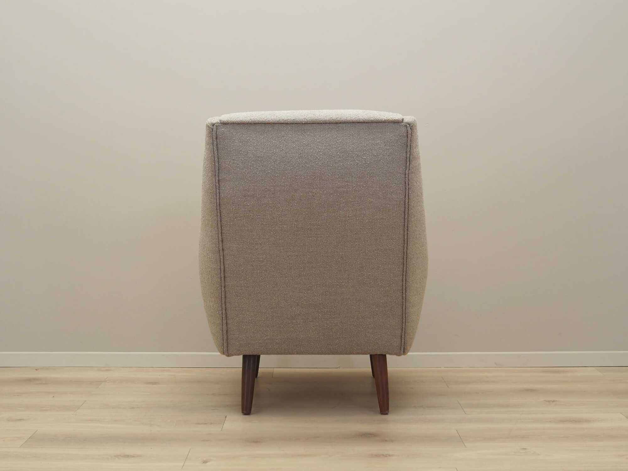 Vintage Sessel Teakholz Textil Beige 1960er Jahre 6