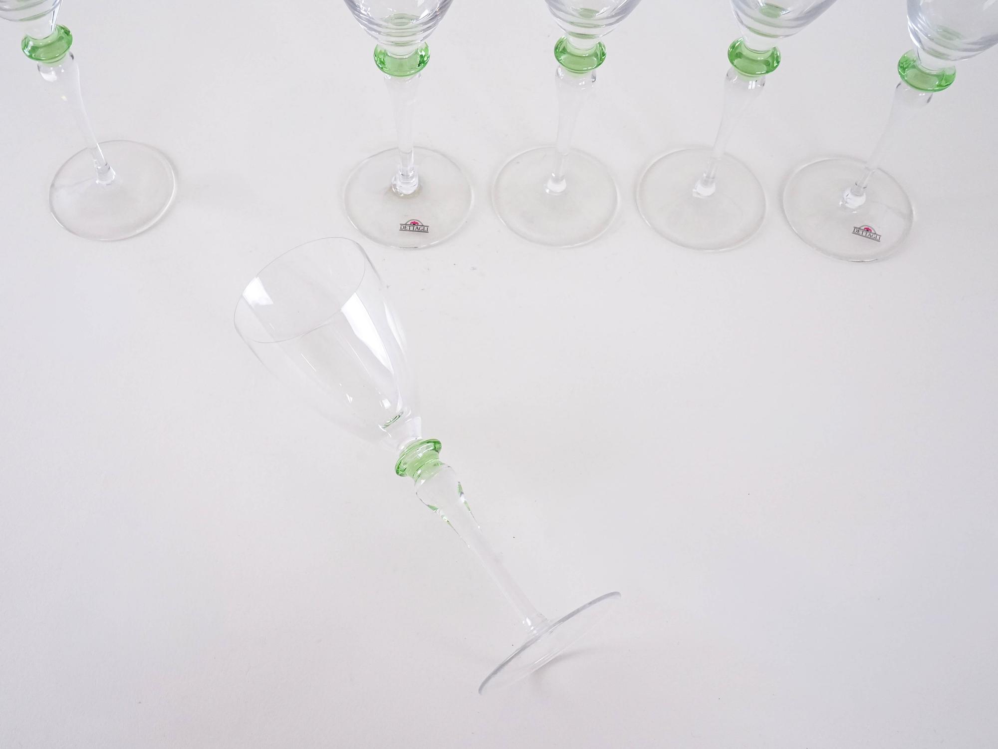 Set of Six Glasses Transparent 1970s 4