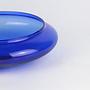 Vintage Kugel Vase Glas Blau 1990er Jahre 3
