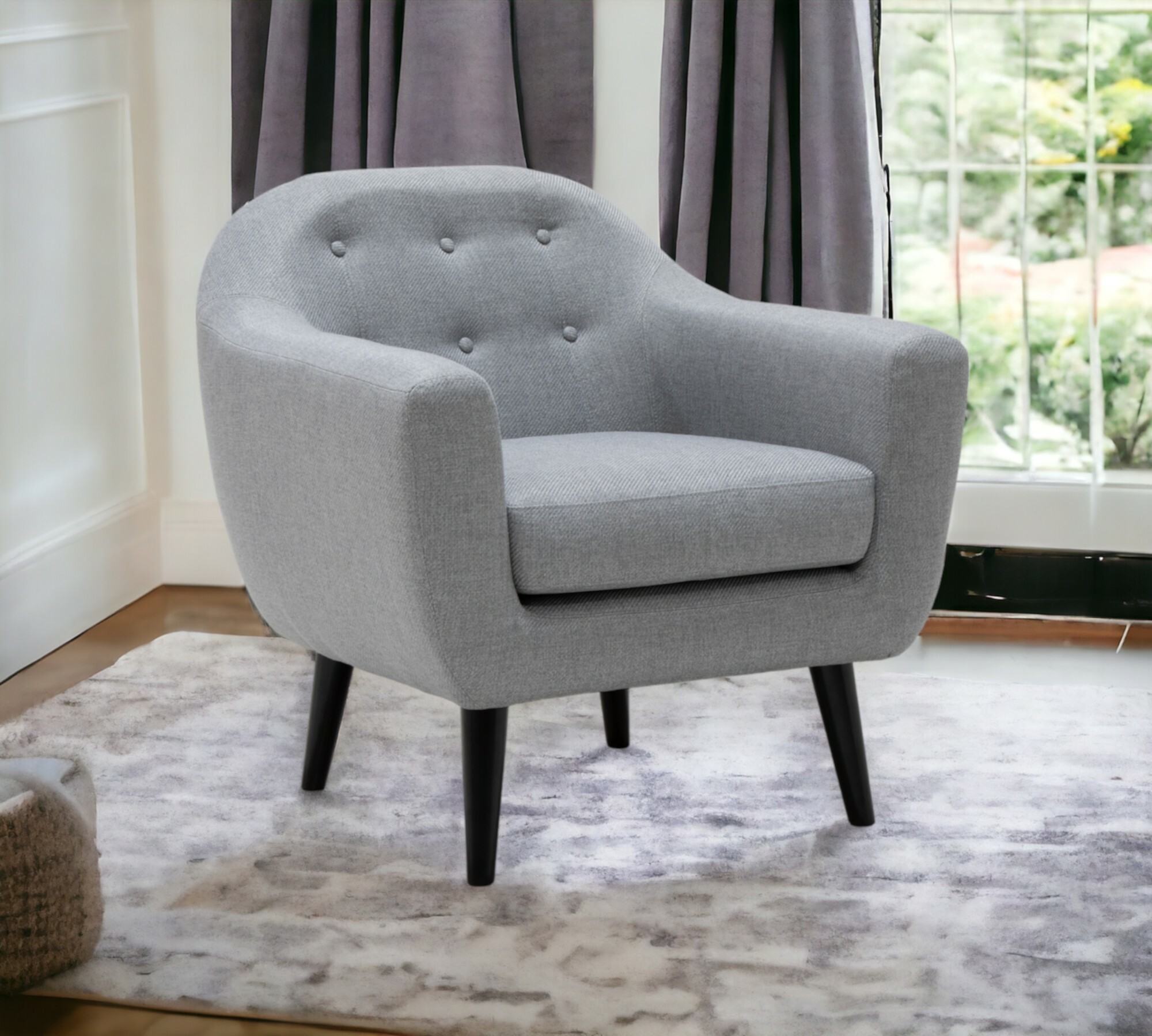 Ritchie Sessel Textil Holz Pearl Grey 0