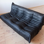 Togo Sofa 3-Sitzer Madras-Leder Schwarz 2