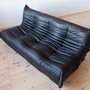 Togo Sofa 3-seater Madras leather Black 2