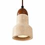Swis Pendant Light Travertine Walnut Wood Brown 7
