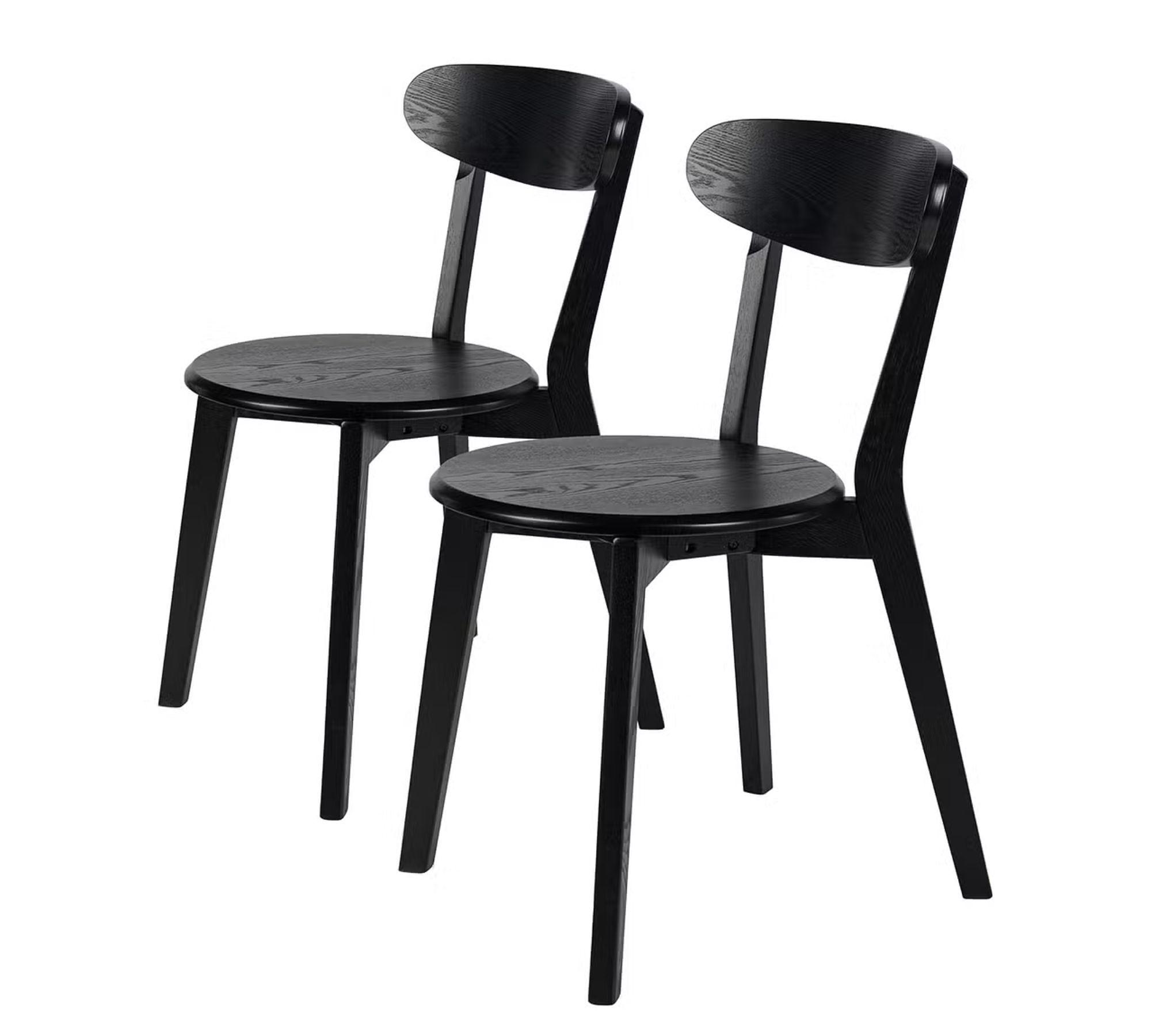 Esszimmerstuhl 2er-Set Holz Schwarz 0