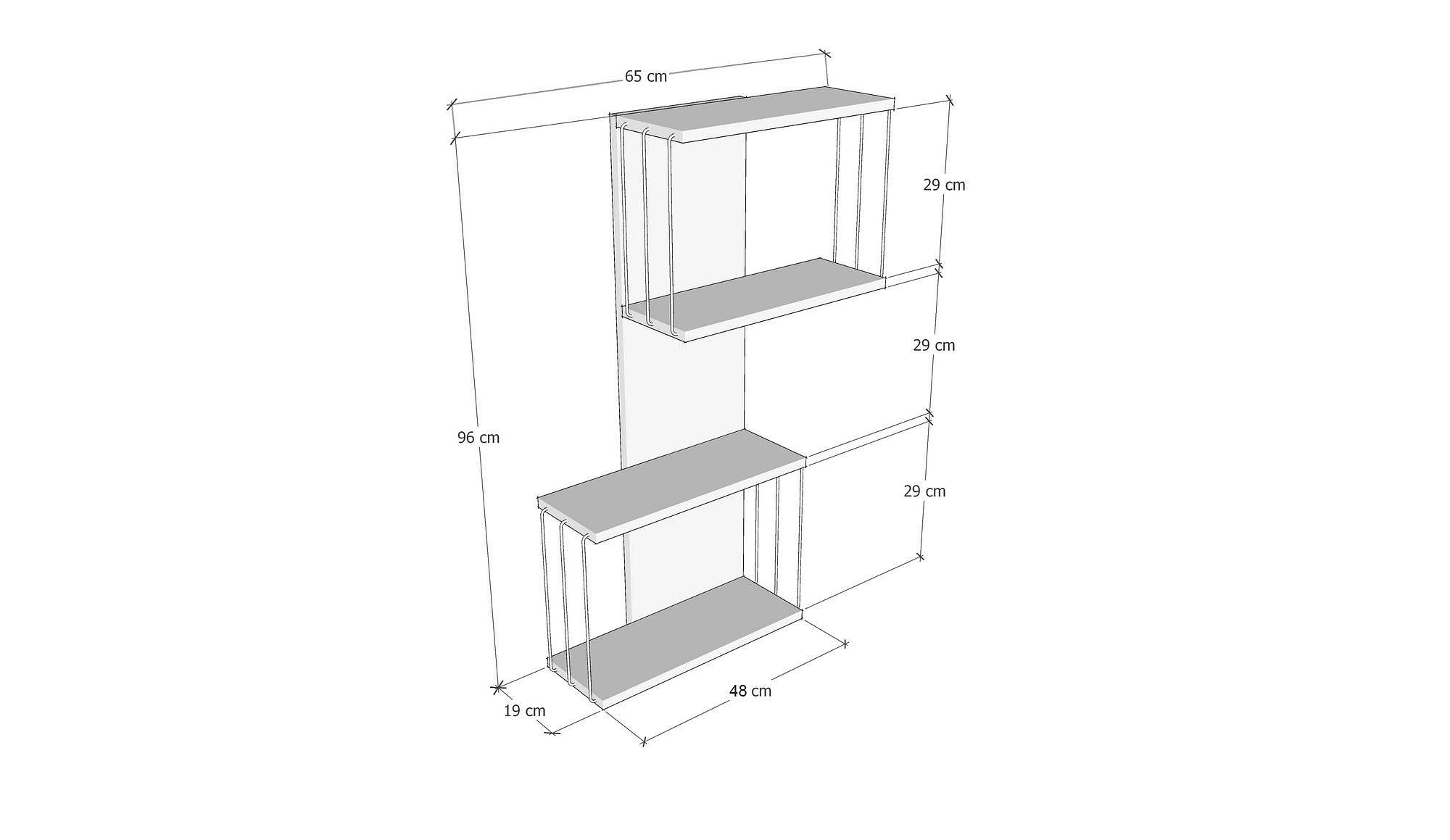 Destan Wandregal Holz Anthrazit Eiche 5