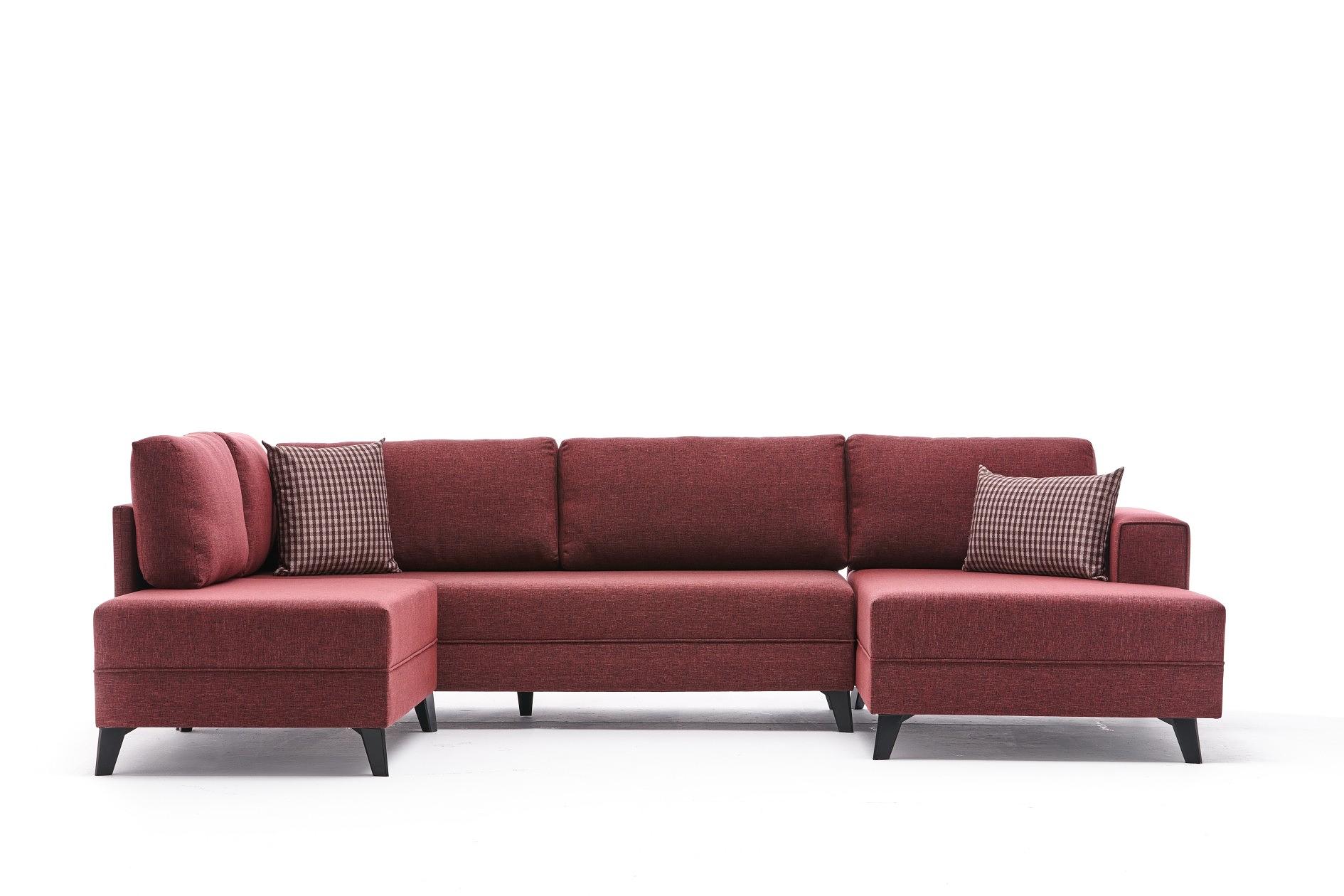 Efsun Schlafsofa 4-Sitzer Rot 8