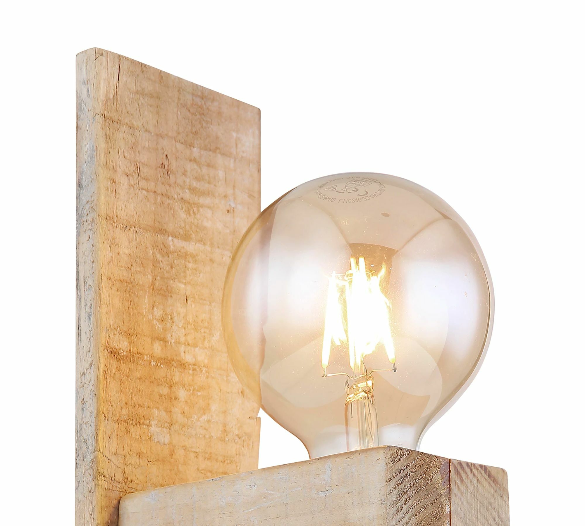 Wandleuchte 1-flammig Holz Natur Braun 4