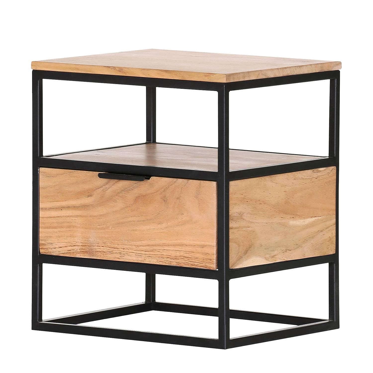 Side table Mello acacia solid acacia natural black 0