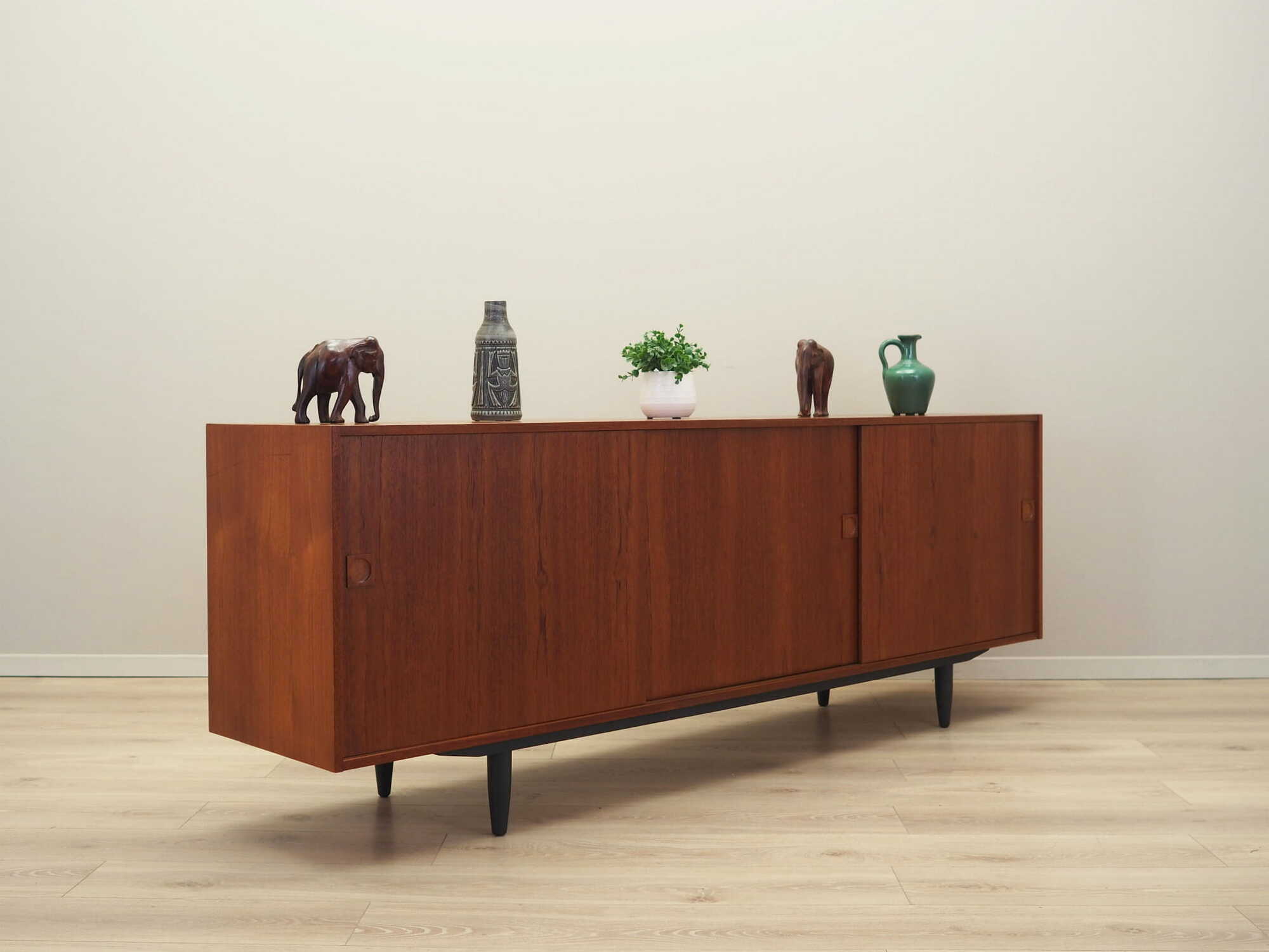 Vintage Sideboard Teak wood Brown 1970s 5