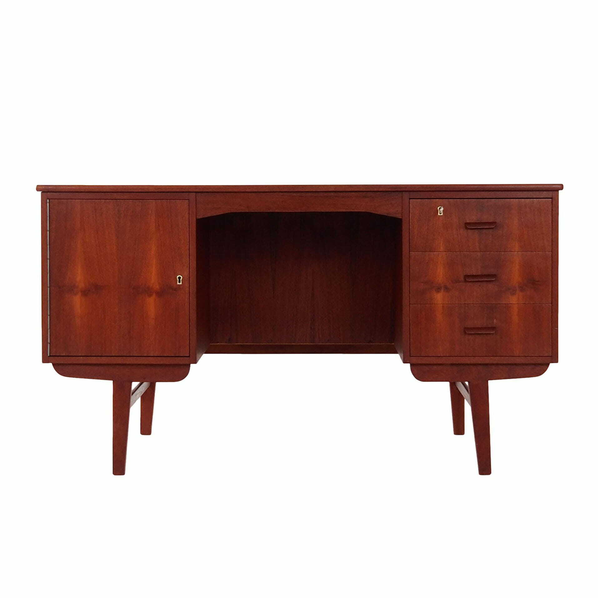 Vintage Desk Teak Wood Brown 1970s 0