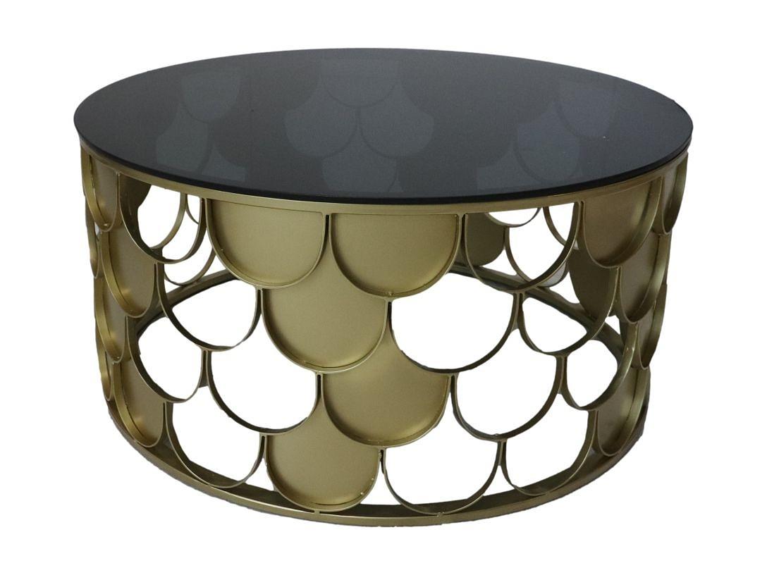 Runder Couchtisch Metall Glas ø80cm 0