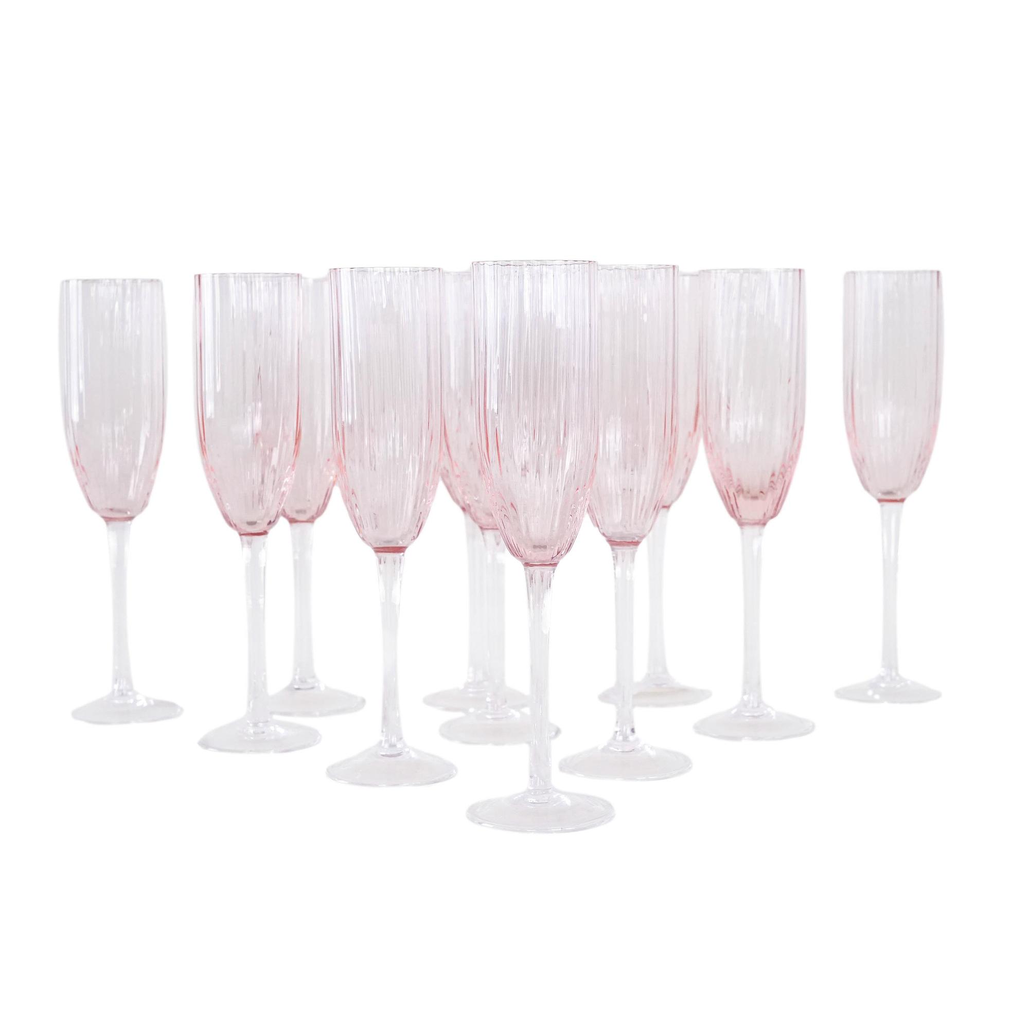 Prosecco-Gläser-Set Rosa 1970er Jahre 0
