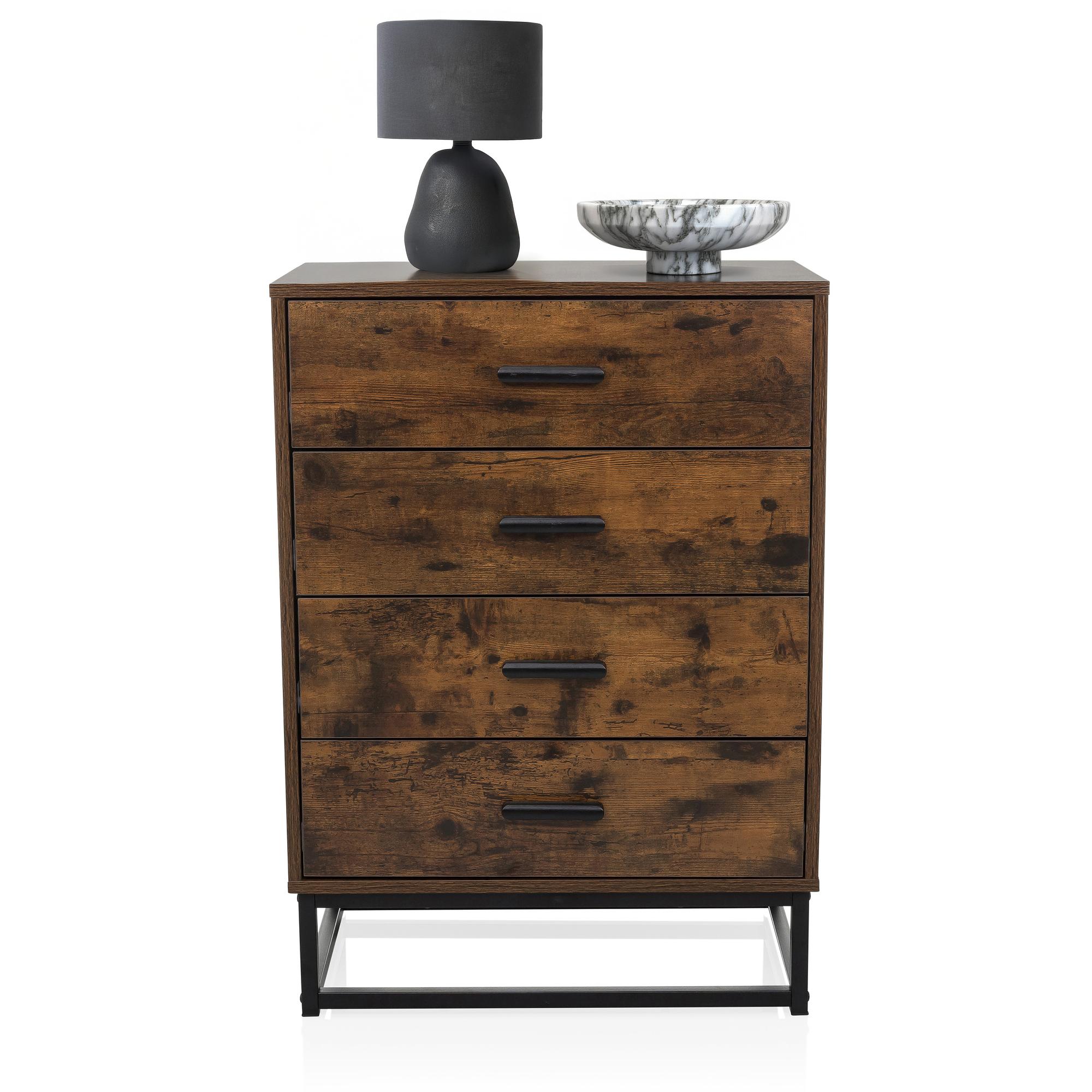 VINSTRA Kommode mit 4 Schubladen Braun 1