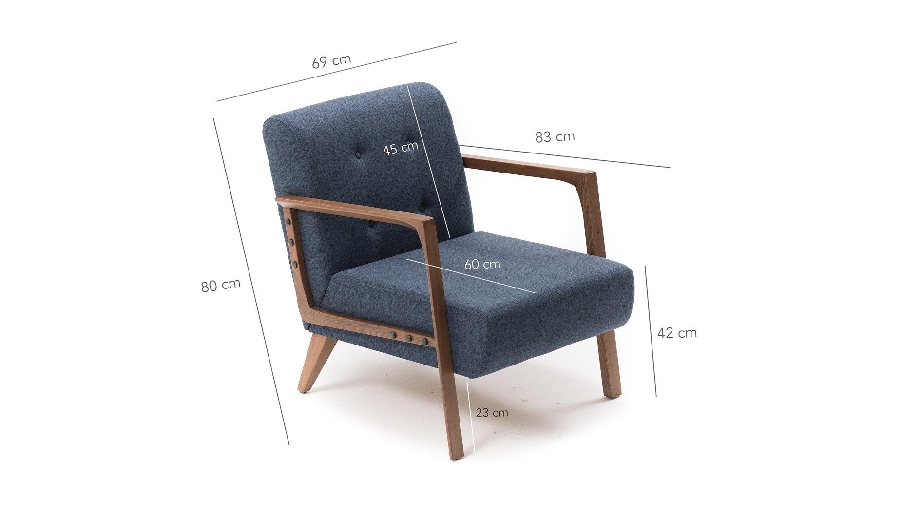 Kemer Armchair Wood Veneer Blue 5