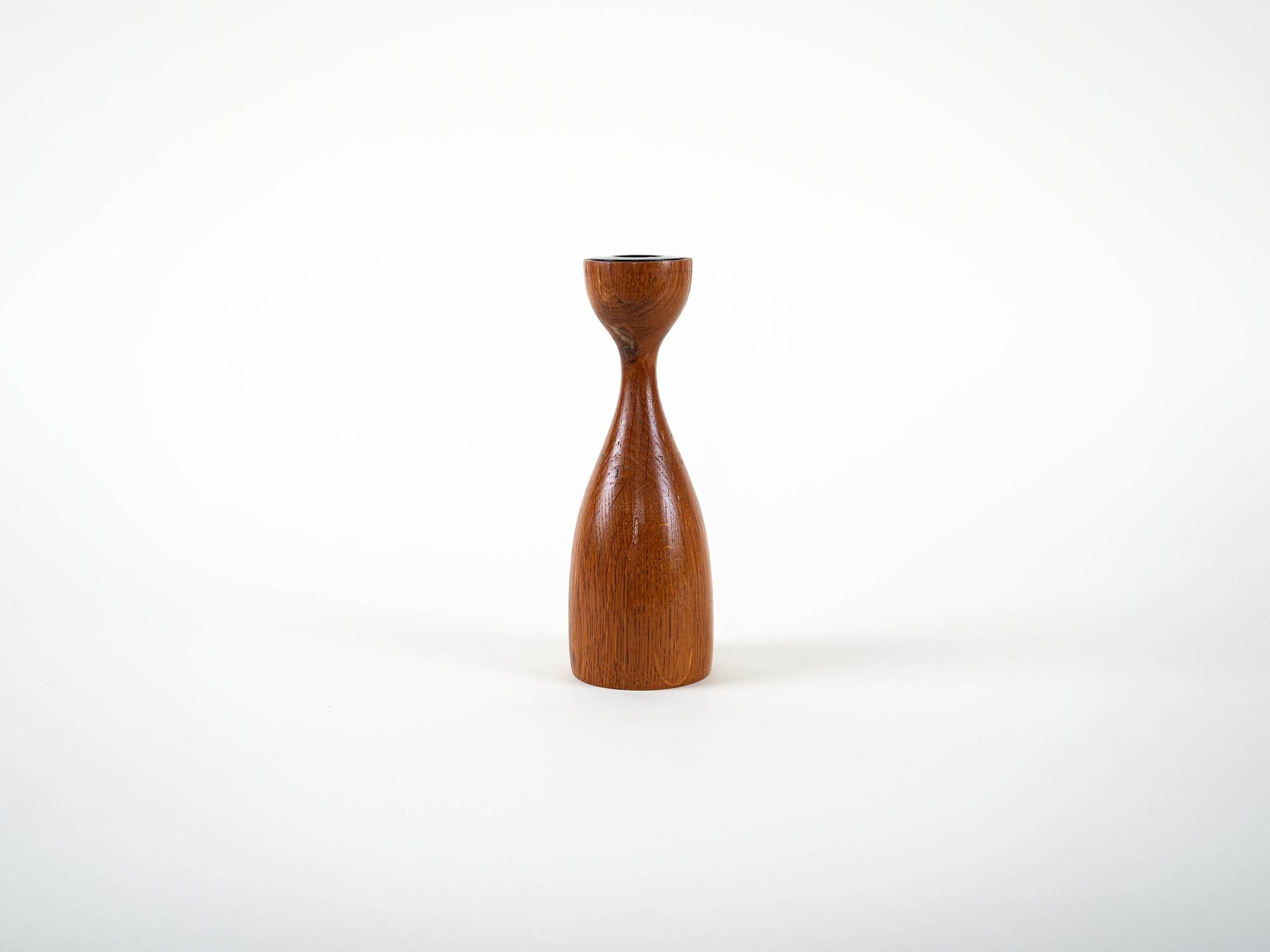 Teak Candle Holder 1970s 2