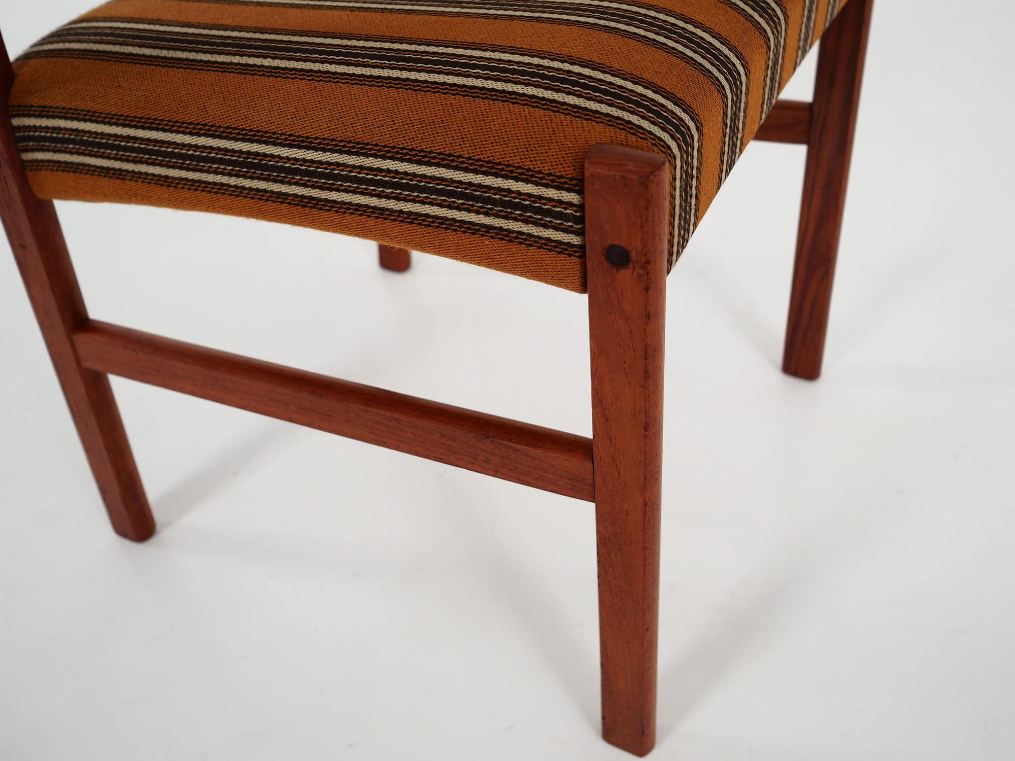 6x Vintage Stuhl Teakholz Textil Braun 1970er Jahre 11