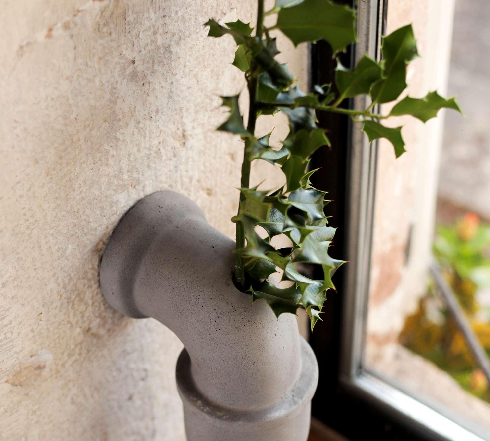 Pipeline 425 Vase Faserbeton Grau 1