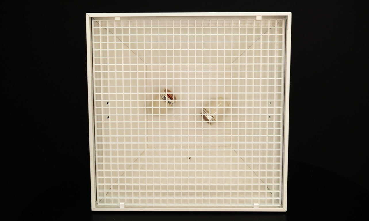 Vintage Pendant Lamp Metal White 1970s 3