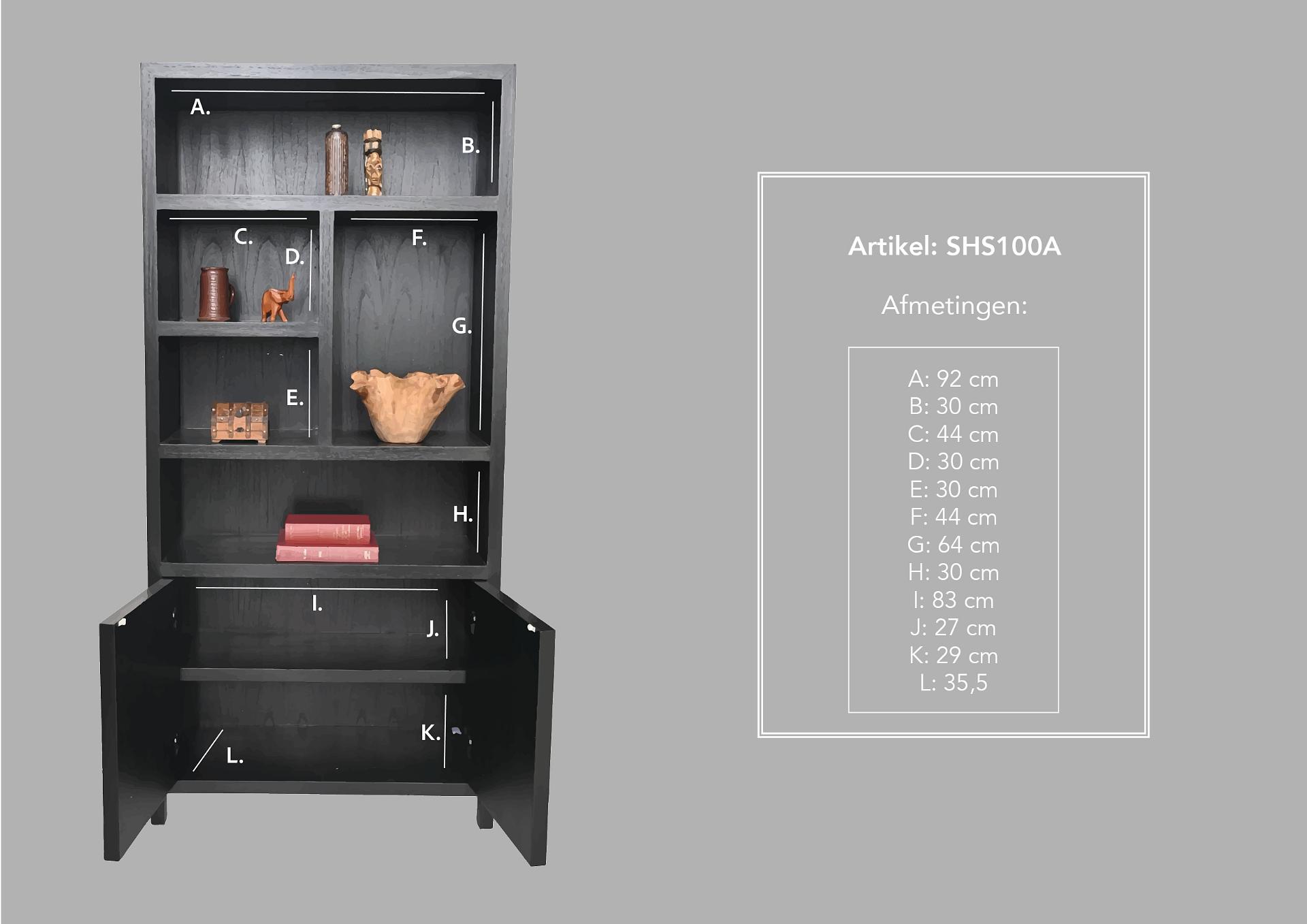 Wandregal Teakholzfurnier Schwarz 5